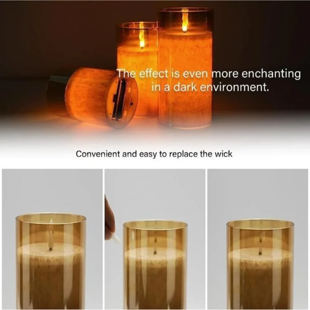 Flameless Battery Operated Candles with‎ Timer Remote